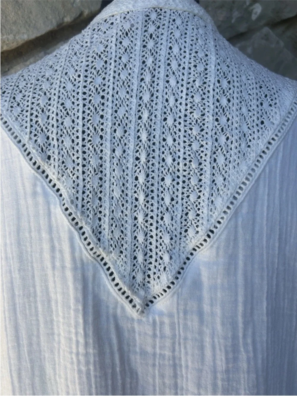 Free People Sachi Mini Dress Tunic Medium Cotton Tiered Crochet Festival NWOT - Picture 11 of 13